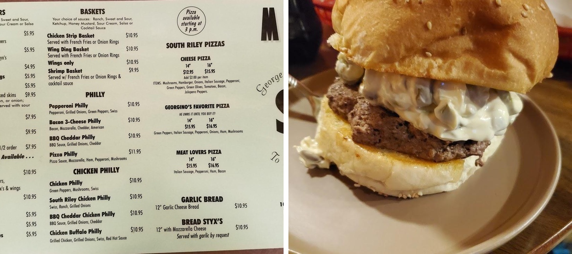 South Riley Grocery, Tavern & Grill Menu